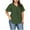 #Army Green, variant on DPTALR George Women's Plus Size Summer Short Sleeve V Neck Chiffon Blouses,Loose Fit Business Casual Tunics,Black,Size XXL
