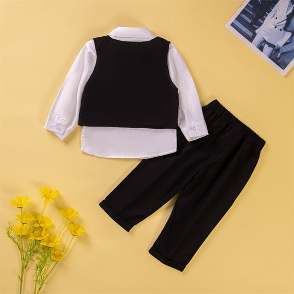 Vedolay 2 Piece Sets for Girl 2Pcs Girls Fall Outfit Long Sleeve Crop Top and Pants Set,Black 3-4 Years