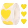 thumbnail image 1 of Uxcell Etiquetas en forma de corazón de vinilo autoadhesivas de 1 pulgada para tienda, hogar y oficina, 500 piezas amarillas, 1 of 6