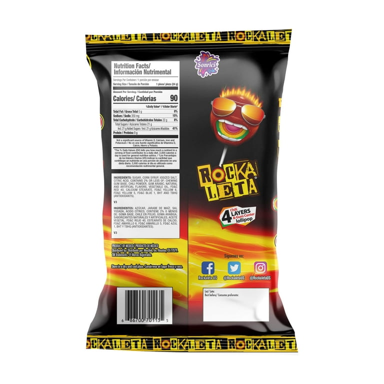 Sonric s Rockaleta Lollipops Mexican Lollipop with Bubble Gum