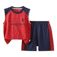 thumbnail image 4 of Gubotare Toddler Boy Athletic Set Girls Shorts Girls Athletic Training Set Kids Gym Tank Top Activewear Set for Kids 2T 3T (Red,2-3 Years), 4 of 4