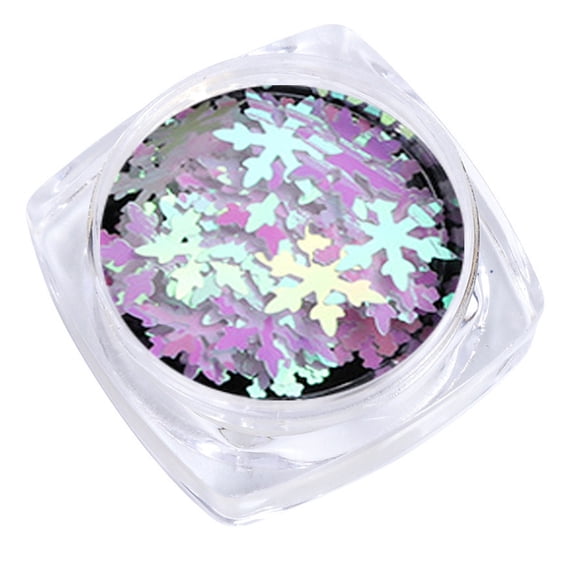 comerut 1 Box Christmas Decor 3D Glitter Snowflake Nail Art Sequins Ultra-thin Flake