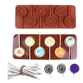 thumbnail image 1 of 2 moldes para hacer piruletas, molde redondo para caramelos, moldes de silicona para piruletas, juego de moldes de silicona para chocolate, piruletas, dulces, helados, jalea, viene con 12 palitos de cartón Rojo Verde, 1 of 5