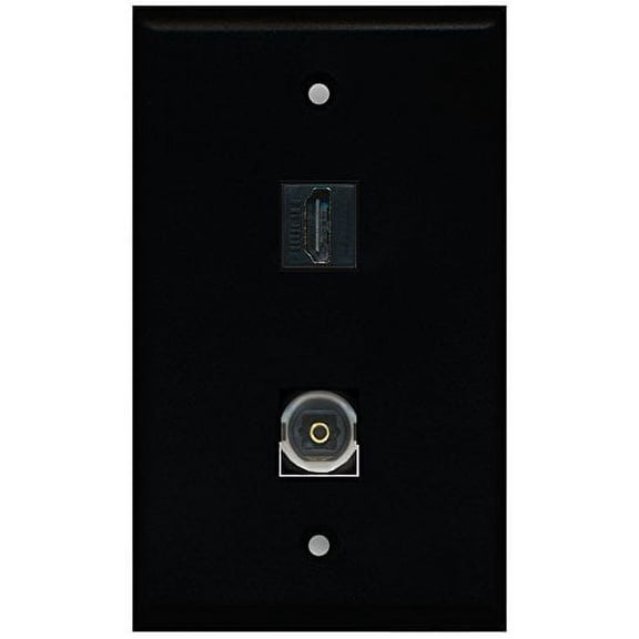 RiteAV - Black 1 Port HDMI 1 Port Toslink Wall Plate