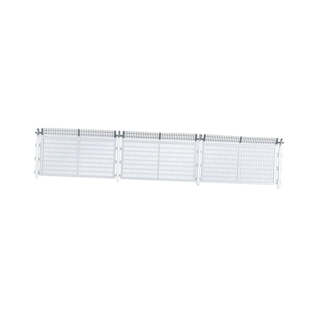 Xuanheng 1/64 Scale Miniature Fence Model for Racing Miniature Landscape Fairy Garden silver 3 grids
