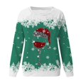 thumbnail image 4 of Fgnfyis Chandails en Molleton de Sport Décontractés à Manches Longues Raglan Col Rond Imprimé Flocon de Neige Rouge de Noël pour Femmes Doublé Vert TG, 4 of 4