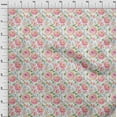 thumbnail image 3 of oneOone Rayon Rose Pink Fabric Leaves & Flowers Floral Sewing Material Print Fabric By The Yard 56 Inch Wide, 3 of 6
