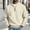 Beige, variant on Men's Waffle Knit Quarter Zip Pullover Mock Neck Long Sleeve Sweatshirt with Chest Pocket, Casual Solid Color Top for Fall Winter Layering Daily Wear