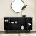 thumbnail image 5 of Buffet Moderne à Porte en Verre Cannelé avec Bord Incurvé en Noir Solide, 5 of 5