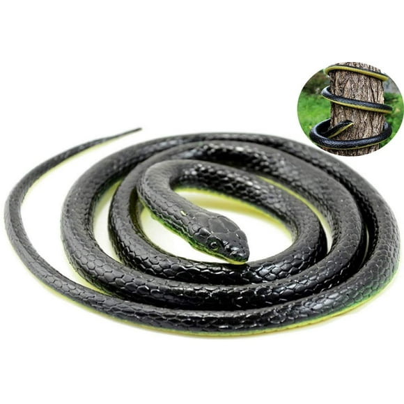 Realistic Soft Rubber Black Mamba Snake Toy Garden Props Long for Funny Joke Prank Toy
