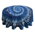 thumbnail image 4 of Colorful Tie Dye Pattern Round Tablecloth 60"x60",Wrinkle Wipeable Table Cloth for Kitchen Dining Room Picnic Patio Party, 4 of 6