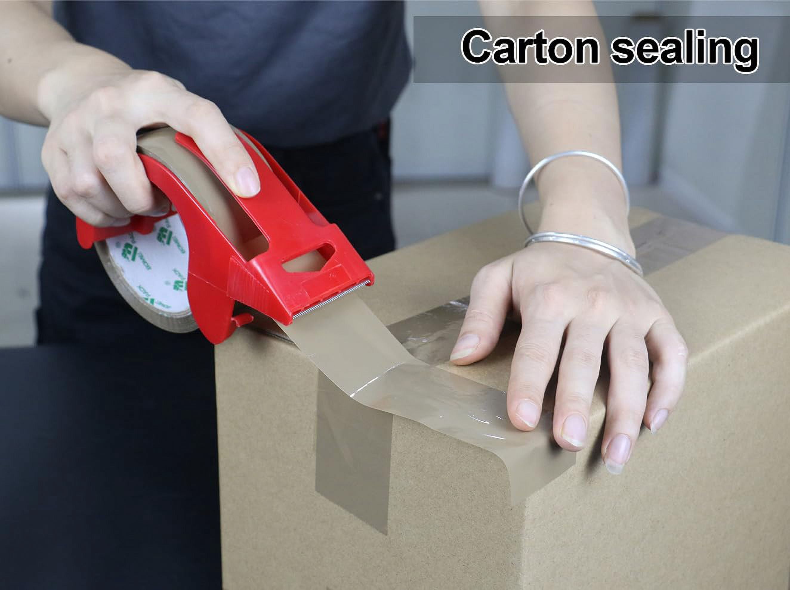 Brown Packing Tape Refills, Heavy Duty 12Rolls with 1 Dispenser for Packaging, Shipping and Moving, 2.4Mil 1.88 Inch x 60 Yard