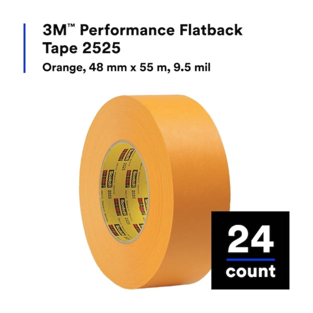 3m Masking Tape,1 7/8" W,60yd L,Orange,PK24 55563