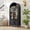 Black, variant on 71" Tall Arched Display Cabinet, 5-Tier Bookshelf Modern Farmhouse Arched Bookcase with Glass Doors and Shelves, Wooden Pantry Storage Cabinet for Living Room, Office and Kitchen, Blue