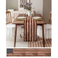 thumbnail image 6 of Retro American Flag Burlap Cotton Table Runner 13x60 Inches Long, Vintage Shabby US Flag Farmhouse Table Runners, Outdoor Dining Tablecloths Decor for Baby Shower/Party/Wedding, 6 of 6