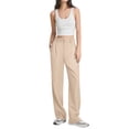 thumbnail image 4 of STARVNC Women Elastic High Waist Button Up With Pockets Straight Leg Pants, 4 of 5