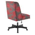 thumbnail image 3 of Linon Draper Red Floral Wood Upholstered Office Chair in Black, 3 of 10