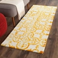SAFAVIEH Dip Dye Flower Overdyed Geometric Runner Rug, Ivory/Turquoise