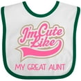 thumbnail image 3 of Inktastic Cute Like My Great Aunt Girls Baby Bib, 3 of 4