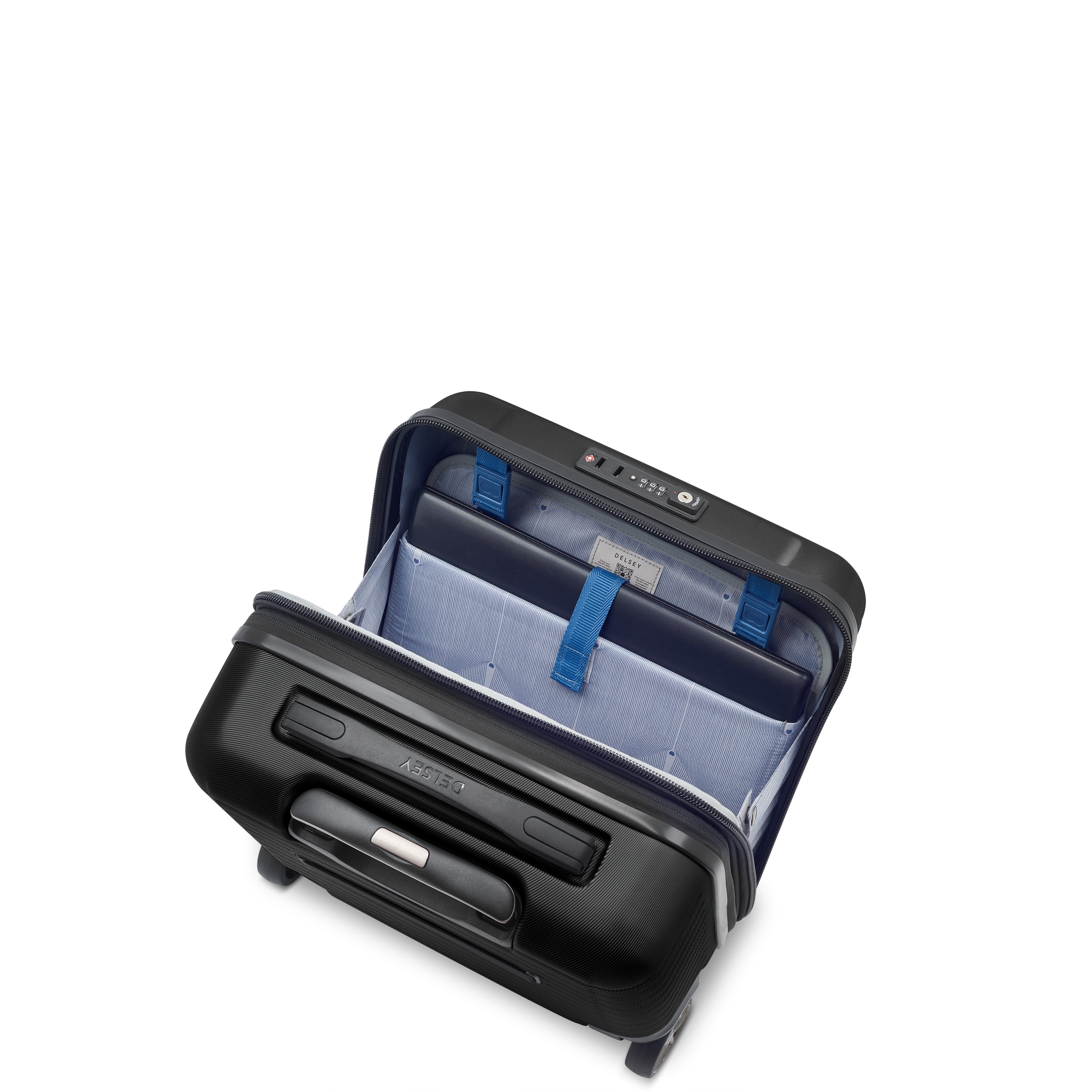 DELSEY PARIS Cruise 3.0 2 Wheel Underseater Hardside Carry-on Spinner Luggage, Black