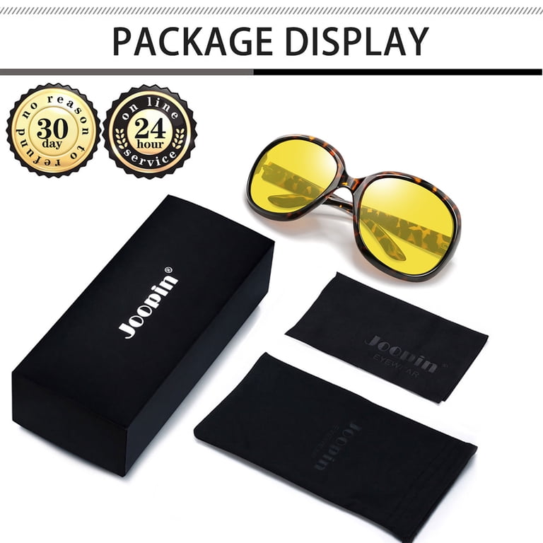 Joopin Night Vision Glasses Women's Butterfly Style, Yellow photo 2