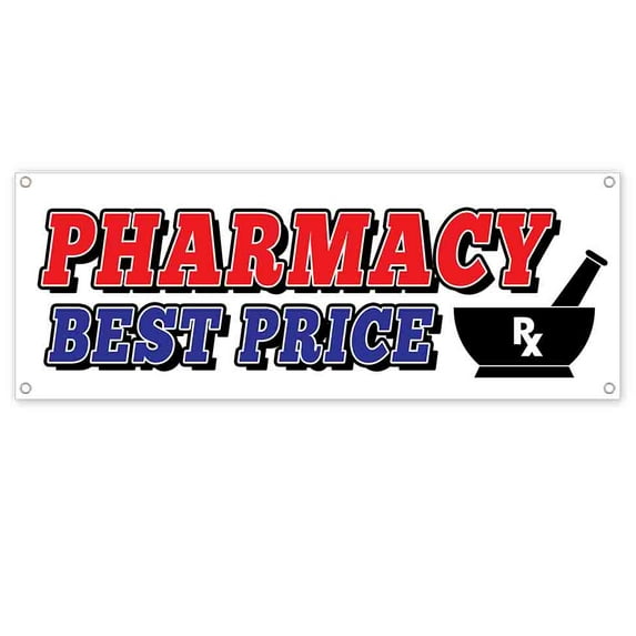 Pharmacy Best Price 13 oz Vinyl Banner With Metal Grommets