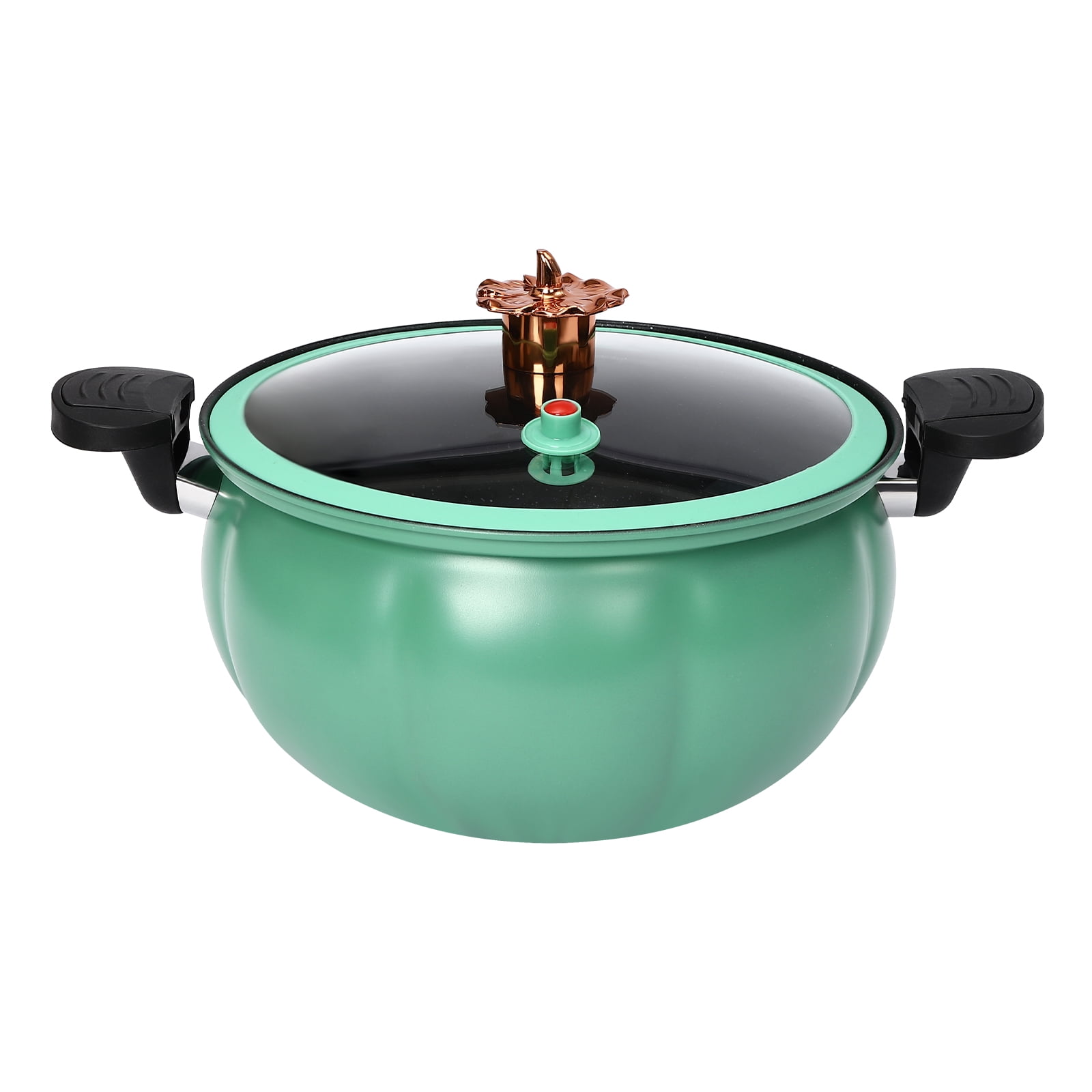 8L/2.11Gal Pumpkin Shape Green Micro Pressure Cooker Micro Pressure Cooking Pot for Home Kitchens Dormitories Flats