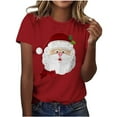 thumbnail image 4 of Christmas Shirts for Women Santa Claus T-Shirt Casual Holiday Xmas Short Sleeve Crew Neck Tee Tops, 4 of 4
