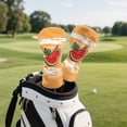 thumbnail image 4 of Uorisanigo 3PCS Golf Club Head Covers for Fairway Woods Driver Hybrids, PU Leather Watermelon Print Headcovers for Club Protective, Abrasion-Resistant and Stain-Resistant, 4 of 7