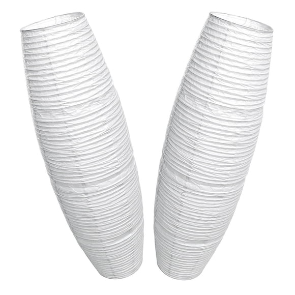 Minkissy 2Pcs Paper Floor Lamp Shade White with Soft Diffused Light for Living Room Bedroom