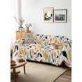 thumbnail image 3 of Colorful Eucalyptus Leaves Couch Cover, Watercolor Botanical Modern Art Sofa Cover Blanket for 3 Cushion Couch, Sectional Sofa Slipcover Furniture Protector for Living Room Bedroom 71''x134'', 3 of 9