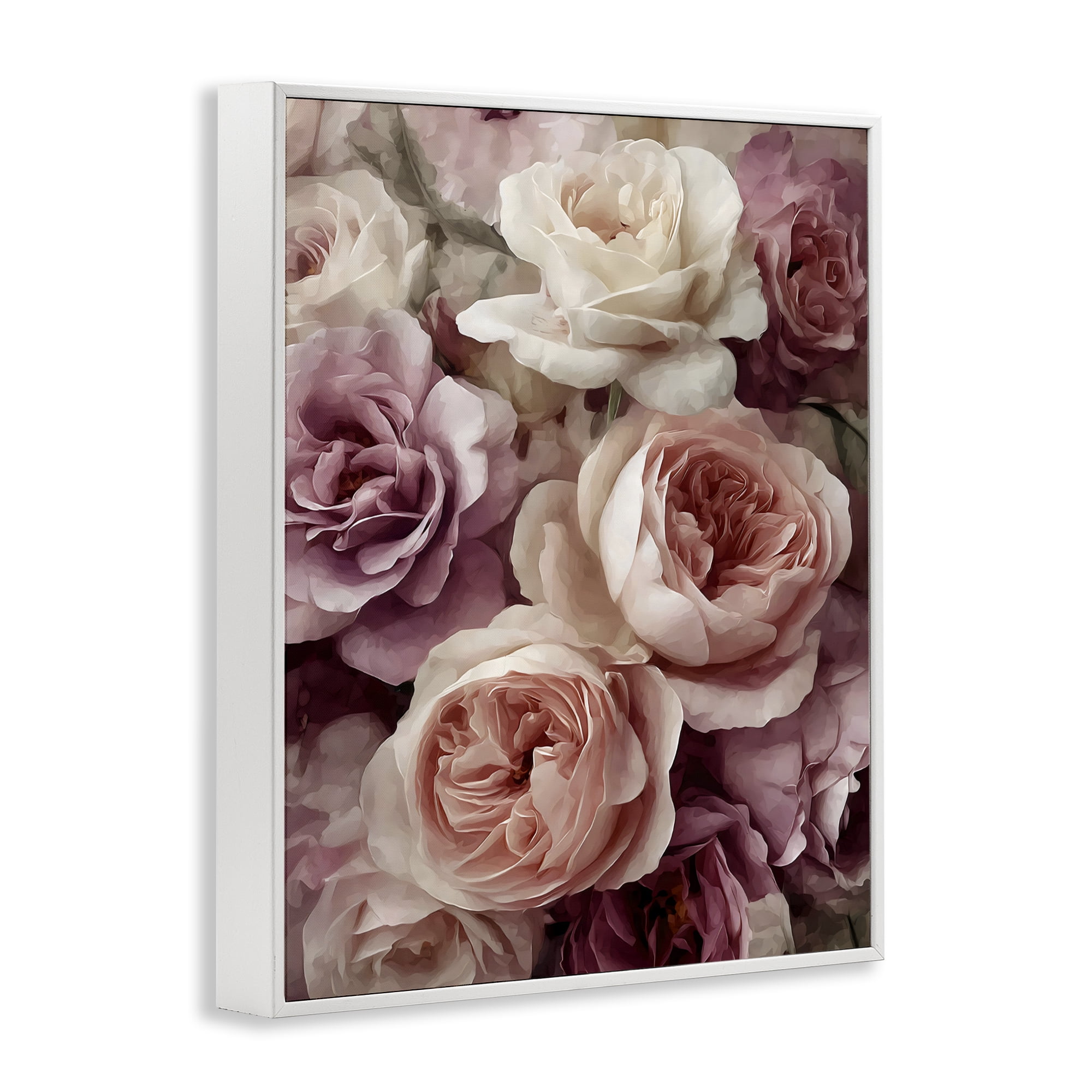 Stupell Industries Sweet Roses in Blush Pink White Framed Giclee Art, design by Franklyn Gregory
