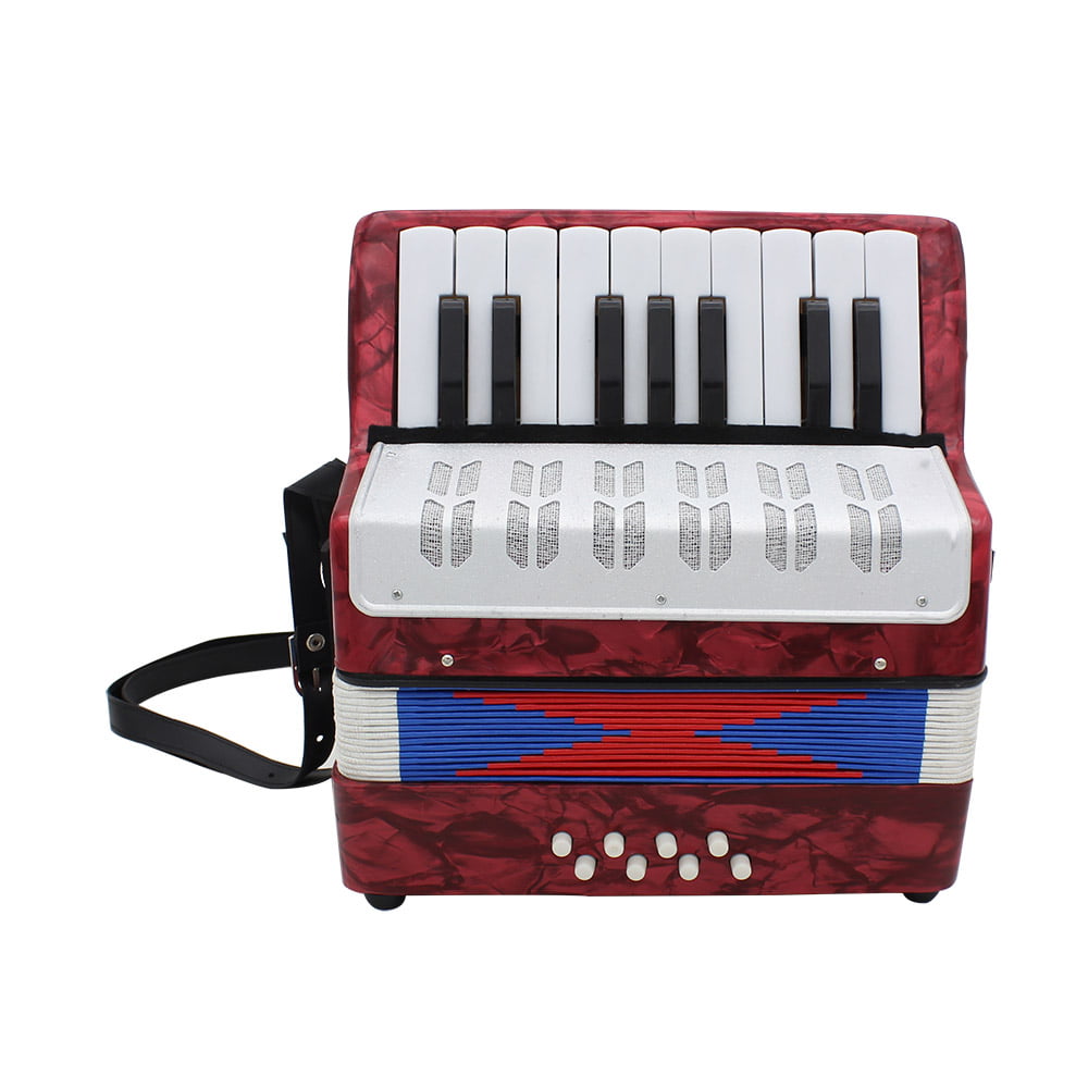 RONSHIN 17 Key Professional Mini Accordion Educational Musical Instrument for Both Kids Adult Navy Blue 
