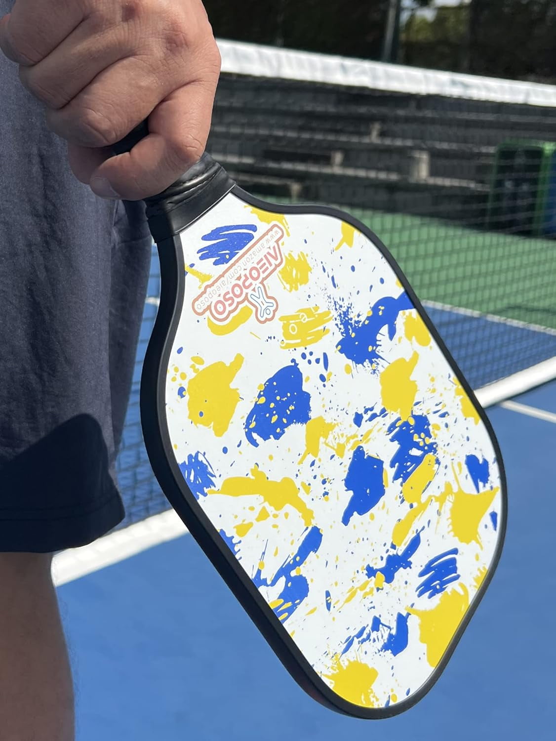 Aieoposo Pickleball Paddles, Pickleball Gift, Fiberglass Pickleball Rackets, Wristbands and Pickleball Cover - Indoor & Outdoor Pickleball Set for Beginners & Intermediate Players