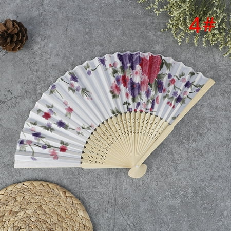 

Party Yeah Silk Fan Chinese Japanese Style Folding Fan Wedding Fan Art Gifts Dance Hand Fan