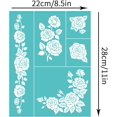 thumbnail image 2 of 2 plantillas autoadhesivas para serigrafía con diseño de capullo de rosa y hoja. Plantilla reutilizable para transferir diseños a madera, camisetas y telas. Medidas: 28 x 22 cm (11 x 8,6 pulgadas)., 2 of 9