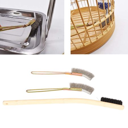 View of Long Handle Bird Cage Cleaning Brush,Stainless Steel Medium Hardness ...