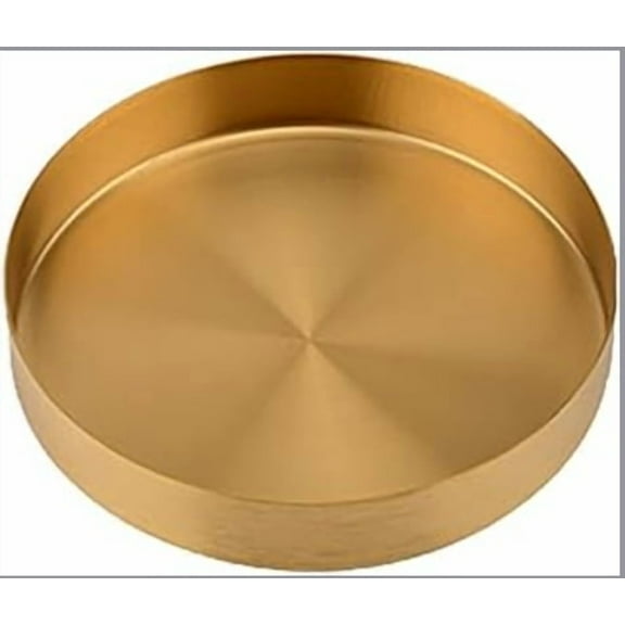 Homoyoyo Outdoor Stainless Steel Planter Base Plate with Golden Finish, Plant Pot Drip Tray, 1 Set