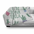 thumbnail image 3 of Tequila Soft Flannel Fleece Throw Blanket, Time to Drink Words with Simple Cacti in Pots, Cozy Plush for Indoor and Outdoor Use, 70" x 90", Sea Green Multicolor, by Ambesonne, 3 of 6