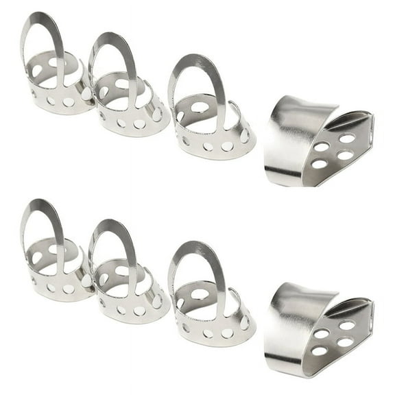 NEW 8Pcs Metal Adjustable Thumb Finger Guitar Picks for Acoustic Banjo Ukulele