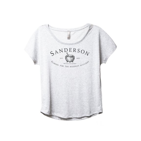 Sanderson Witch Academy Women's Fashion Slouchy Dolman T-Shirt Tee Heather White Medium