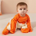 thumbnail image 2 of Otqutp Baby Summer Clothes Cotton Crawling Jumpsuits Baby Children's Short Sleeve Clothing Baseball Sports Baby Button Romper(B-Orange,6-9 Months), 2 of 4
