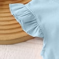thumbnail image 4 of Splozh Girls Short Sleeve T Shirts 0-10 Years Crew Neck Flying Sleeve Casual Loose Summer Kids Tops,Light Blue,3-4 Years, 4 of 6