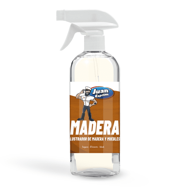 Juan Capitán Madera, Lustrador y Limpiador Cítrico para Muebles, Reparador y Protector, 500 ml.