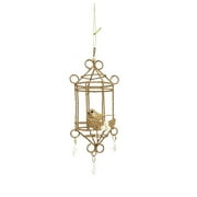 Holiday Time Gold Bird Cage Christmas Decorative Accent Ornament