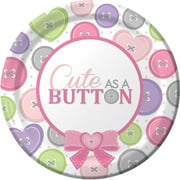 Cute As A Button - Girl Dessert Plates,