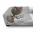 thumbnail image 3 of Humor Soft Flannel Fleece Throw Blanket, Why You No Wake Me up Internet Meme with Complaining Oversleep Face and Watch Image Print, Cozy Plush for Indoor and Outdoor Use, 50" x 70", Tan, by Ambesonne, 3 of 6