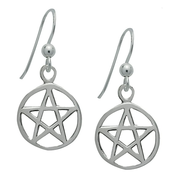 Starlinks Silver Pentacle Earrings for Protection