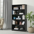 thumbnail image 2 of MAYEERTY Black 4-Shelf Modern Wood Bookcase, 48" Tall, for Bedroom, Living Room, and Manga Library, 2 of 6