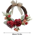 thumbnail image 2 of Corona para puerta, peonía artificial que no se decolora, 10,2 pulgadas, colgante decorativo para puerta de entrada, primavera, verano, pared o ventana, rojo rosa, cm, 2 of 5